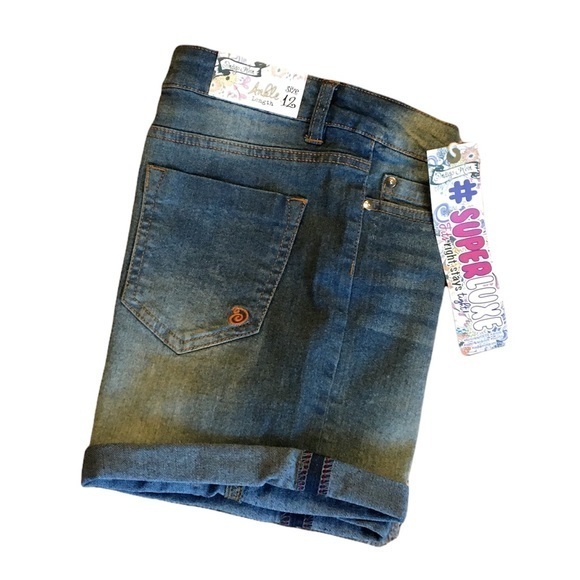 🌸NWT INDIGO REIN Girls Stretch Denim Short - sz 12 - Picture 1 of 9